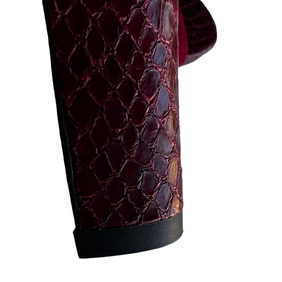Franco Sarto Women’s Size 9.5 M Heels Maroon & Red Suede Snake Skin Peep Toe - Picture 10 of 11